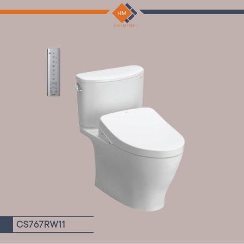 Bàn cầu hai khối kèm nắp rửa điện tử WASHLET - CS767RW11