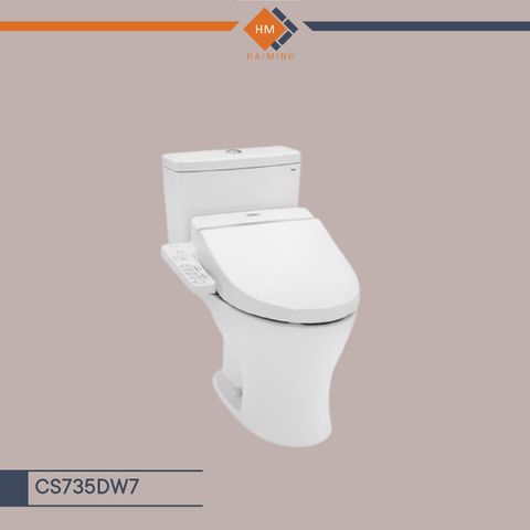 Bàn cầu hai khối kèm nắp rửa điện tử WASHLET - CS735DW7
