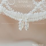  Hoa tai Bạc S925 Khoen Heart to heart 