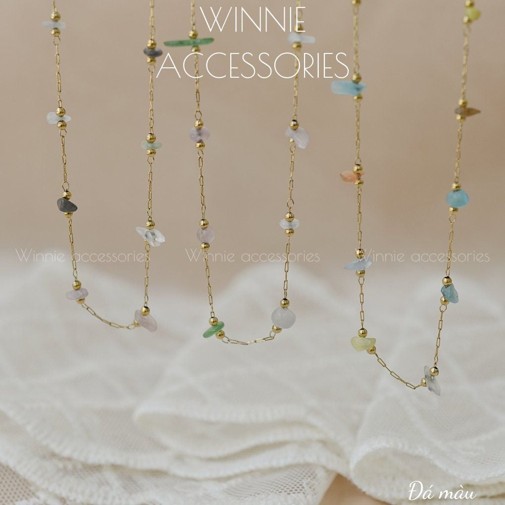  Dây chuyền titan đá màu 