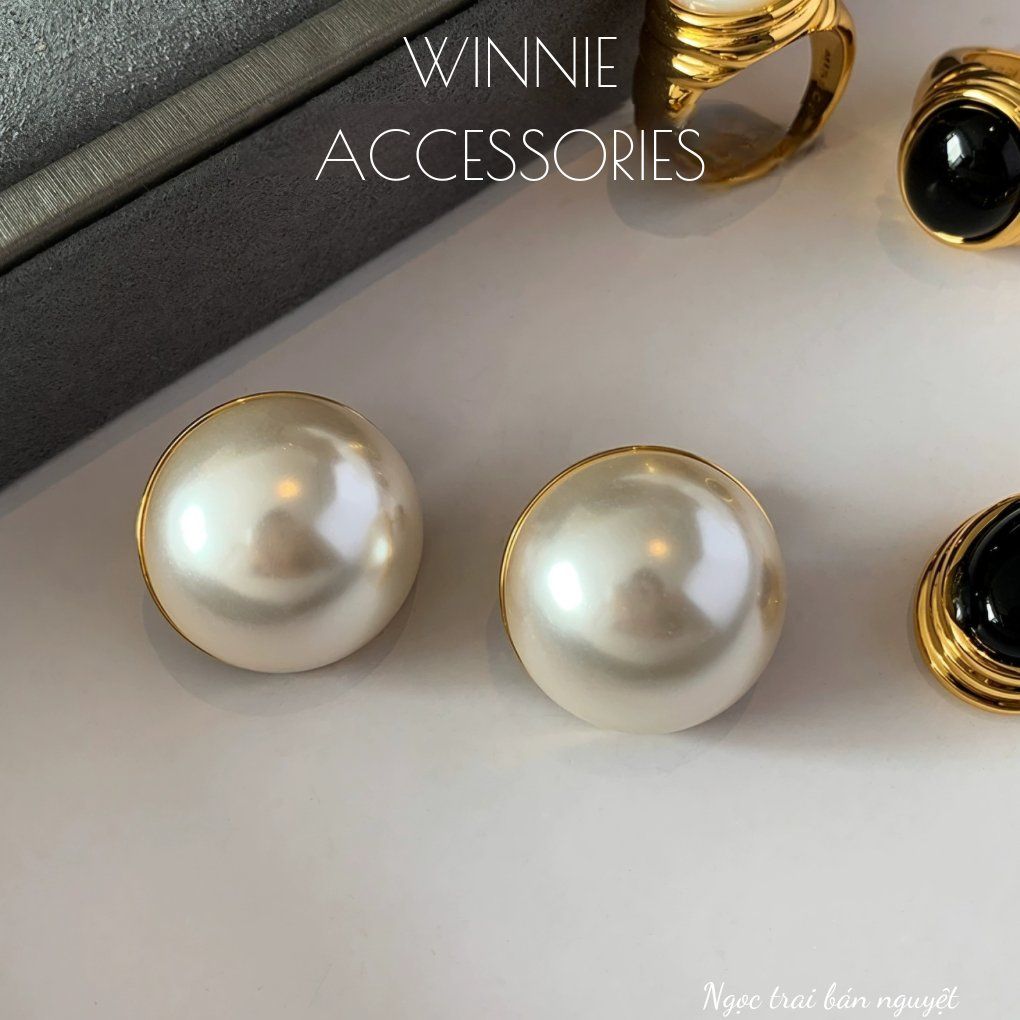  Hoa tai titan Ngọc trai bán nguyệt 