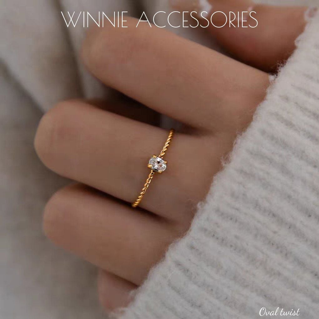  Nhẫn titan Oval twist 