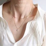  Dây chuyền Titan Layer Circle Nacre 