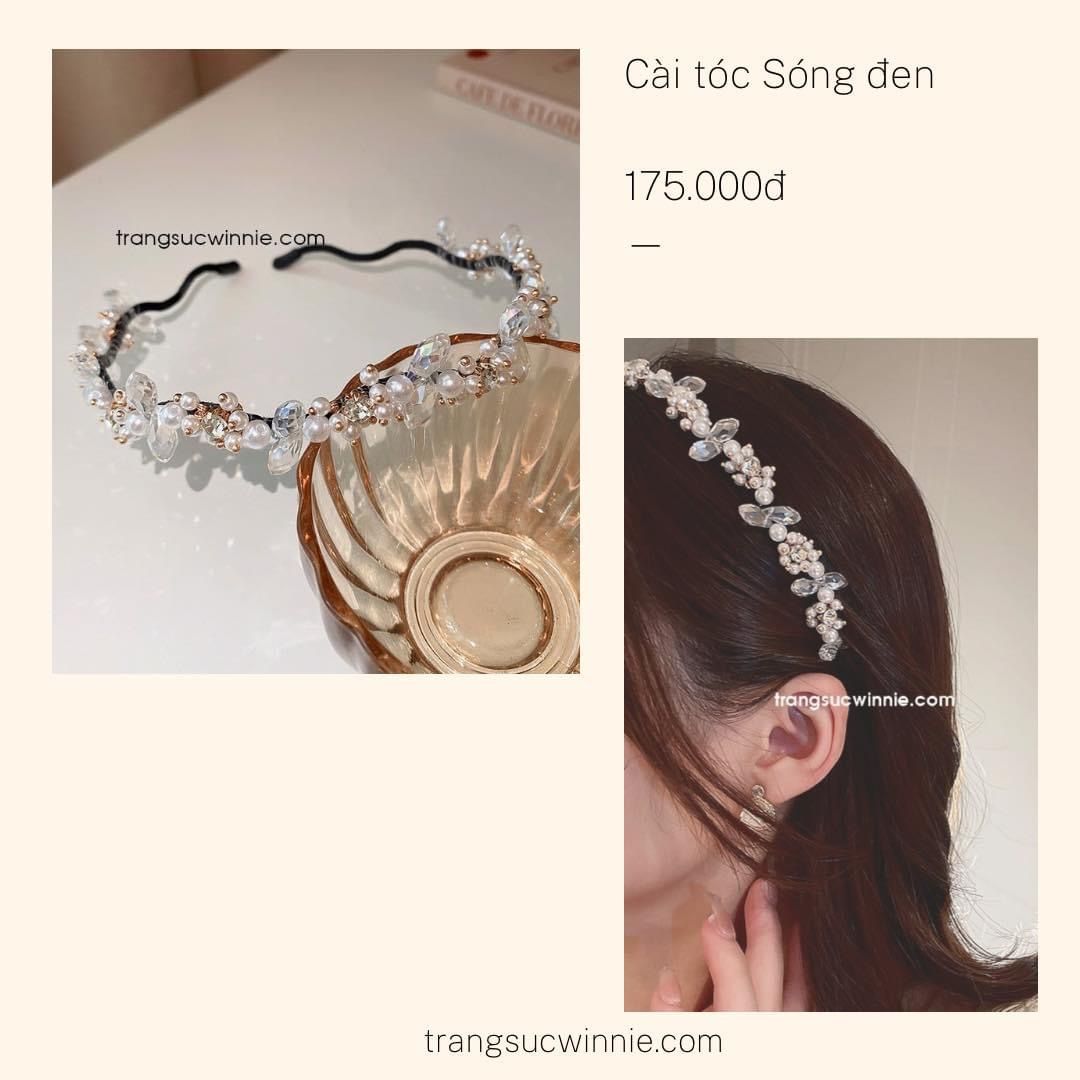  Cài tóc Sóng đen 