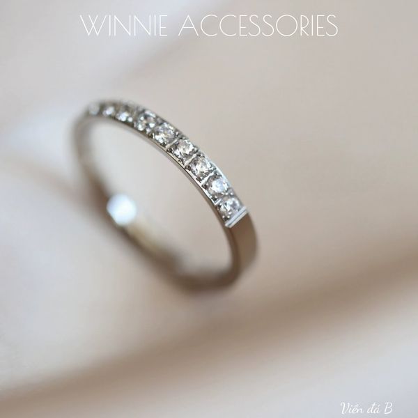  Nhẫn titan Viền đá B 