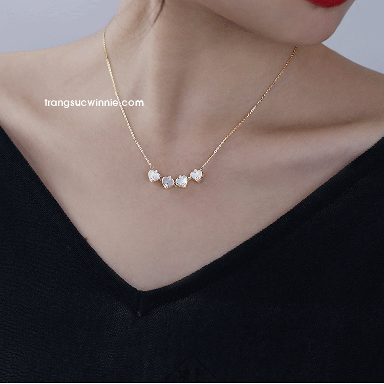  Dây chuyền titan Clover nam châm hoa 