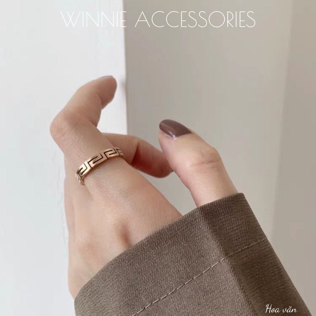  Nhẫn titan hoa văn VH 