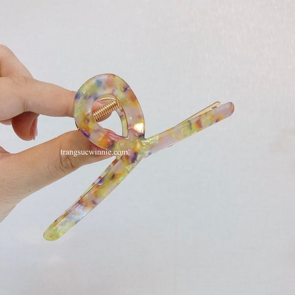  Kẹp tóc Xà cừ chéo - Cam 