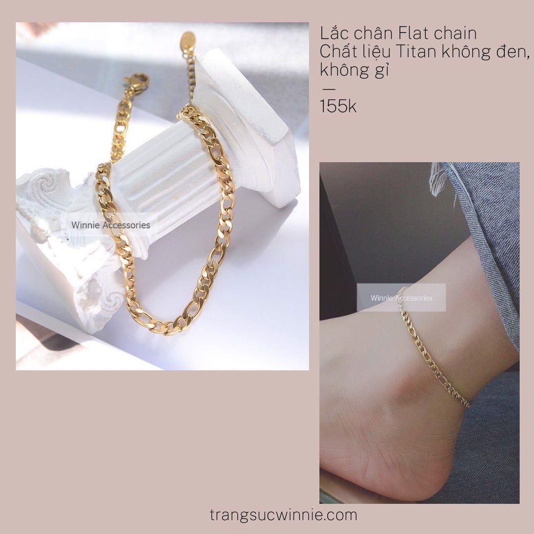  Lắc chân titan Flat chain VG 