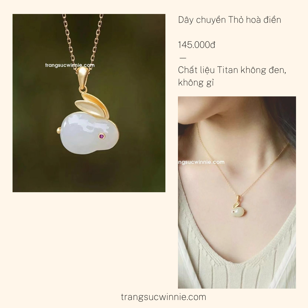  Dây chuyền titan Thỏ hòa điền 