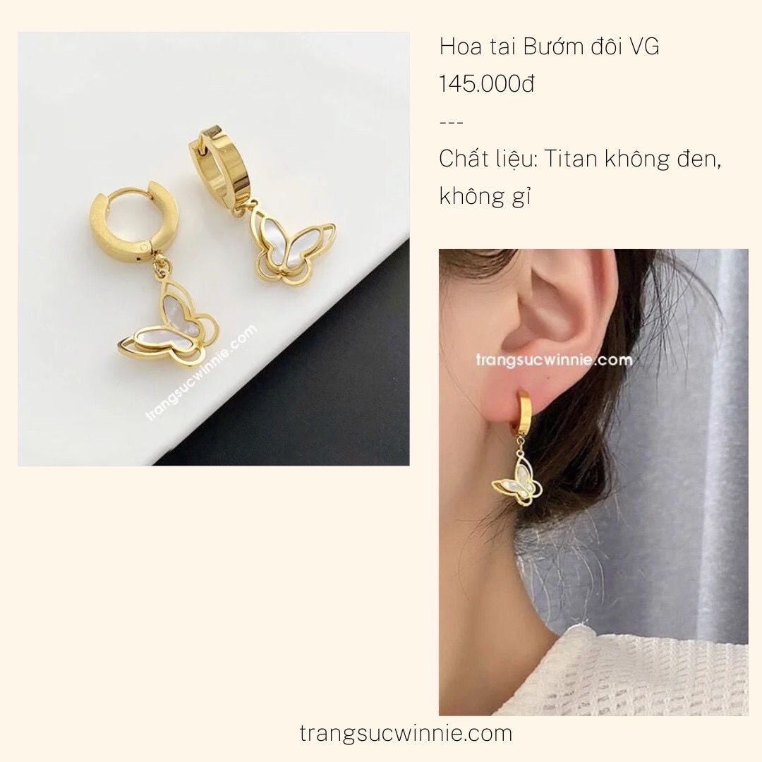  Hoa tai titan Bướm Đôi VG 