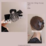  Kẹp tóc hồng nhung đen 