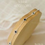  Lắc tay Bạc S925 Mini VCA 5 hoa đen 