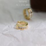  Hoa tai titan Viền đá vuông VG 