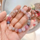  Vòng tay Mã não lục giác Hồng nhạt 