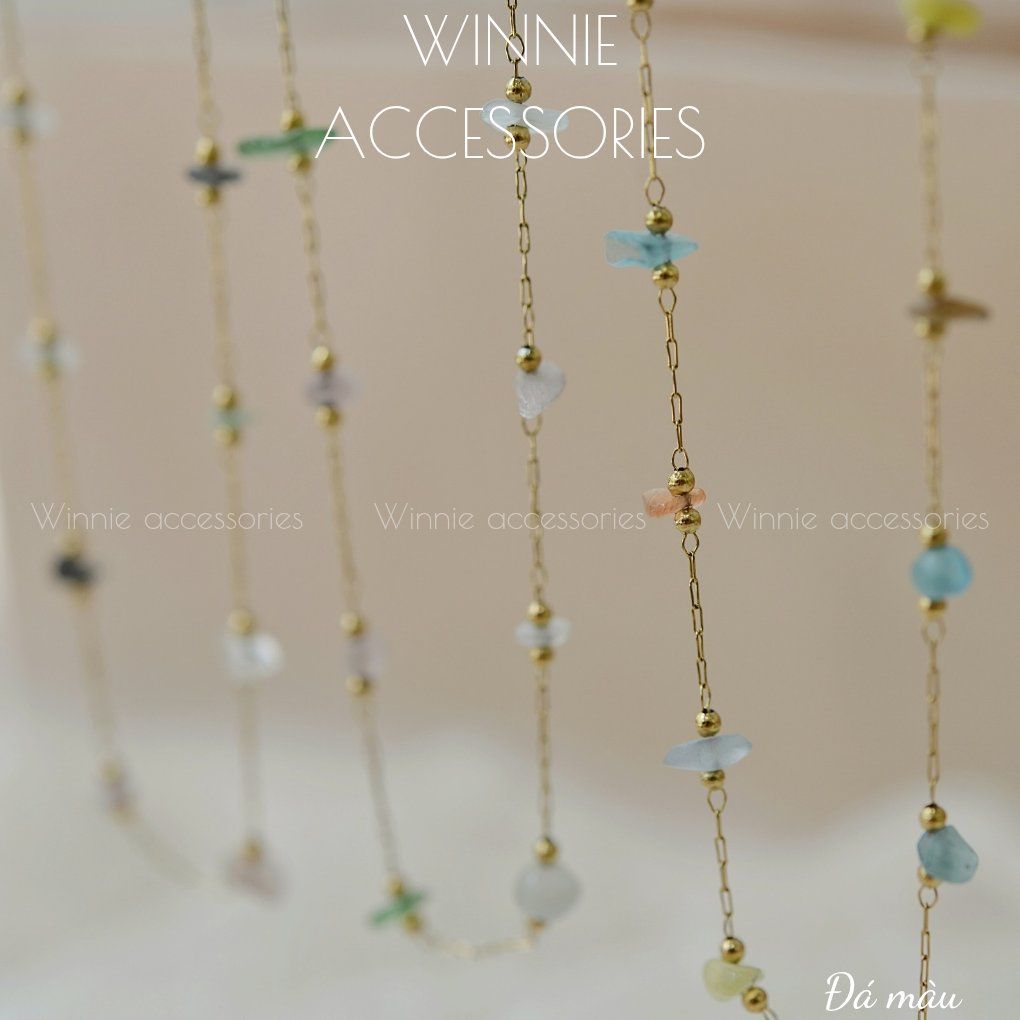  Dây chuyền titan đá màu 