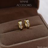  Hoa tai titan Viền đá vuông VG 