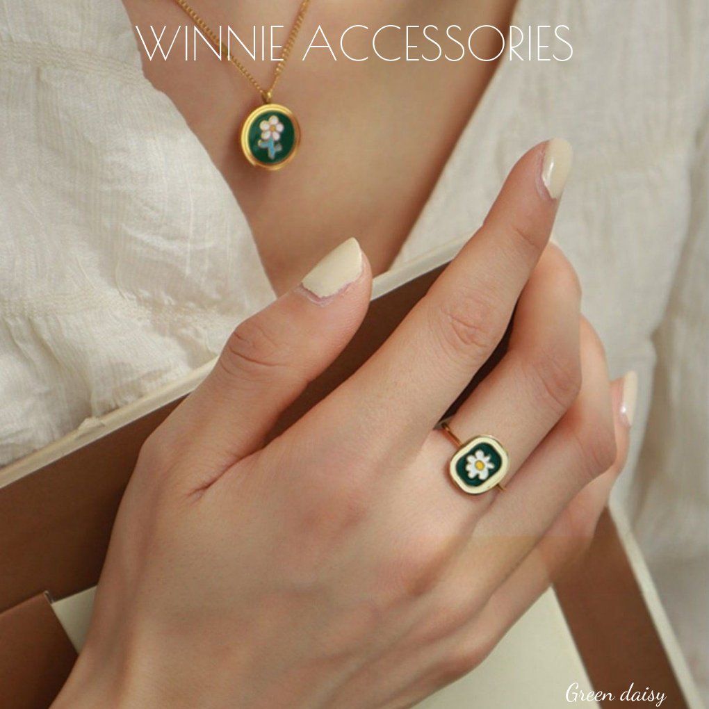  Nhẫn titan Green Daisy 