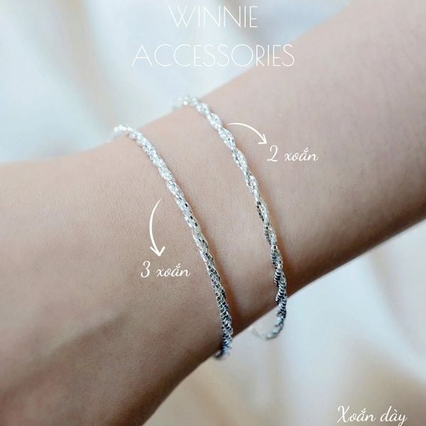  Lắc tay Bạc S925 2 xoắn dày 