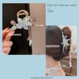  Kẹp tóc Hoa sen xanh 