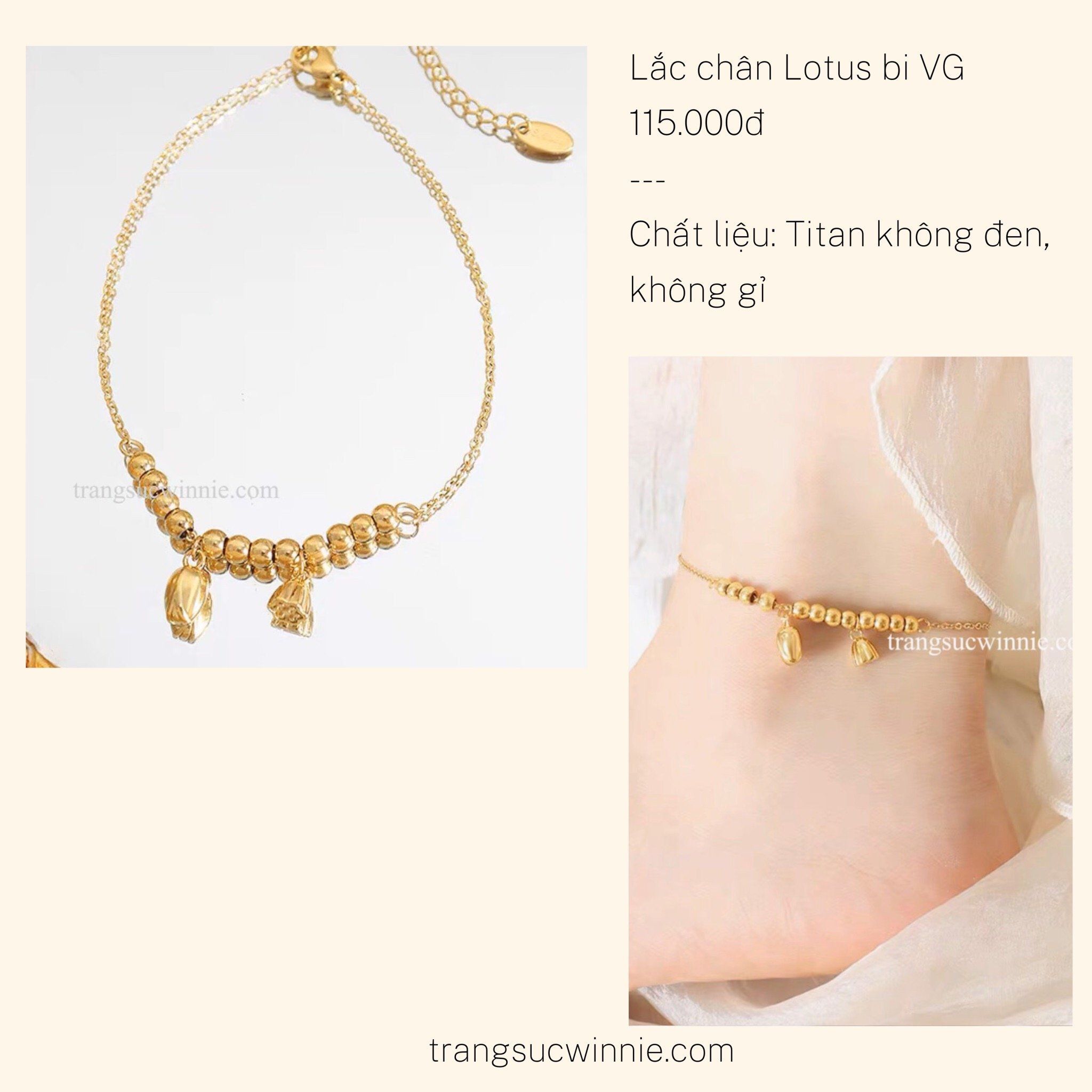  Lắc chân titan Lotus bi 