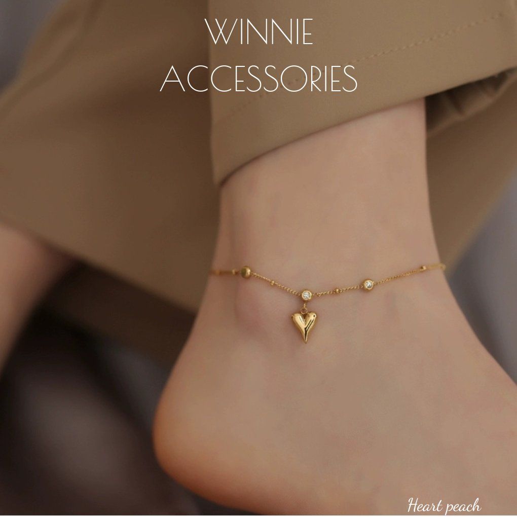  Lắc chân titan Heart peach VG 