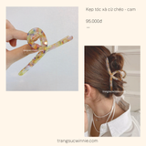  Kẹp tóc Xà cừ chéo - Cam 