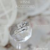  Nhẫn Bạc S925 Triple Bow Heart 