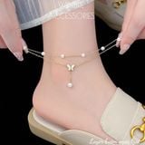  Lắc chân titan Layer Bướm ngọc trai 