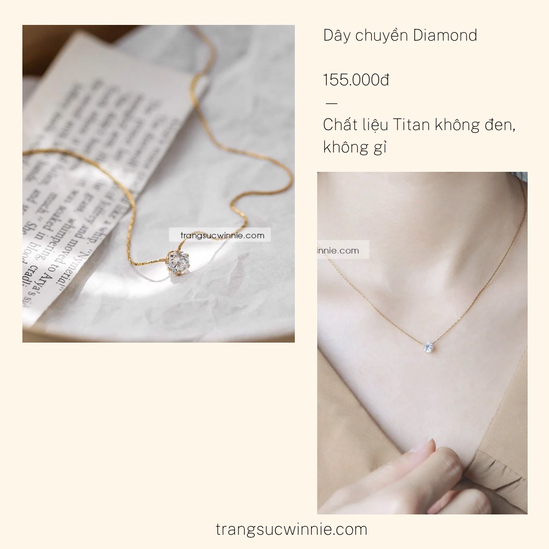  Dây chuyền titan diamond VG 