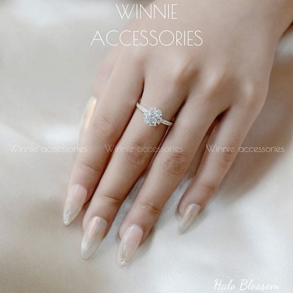  Nhẫn Bạc S925 Halo Blossom 