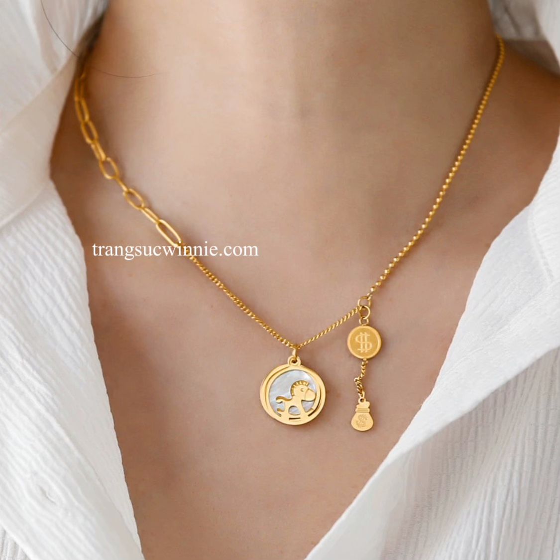  Dây chuyền titan Shell Pony 