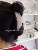  Kẹp tóc France xà cừ trắng 