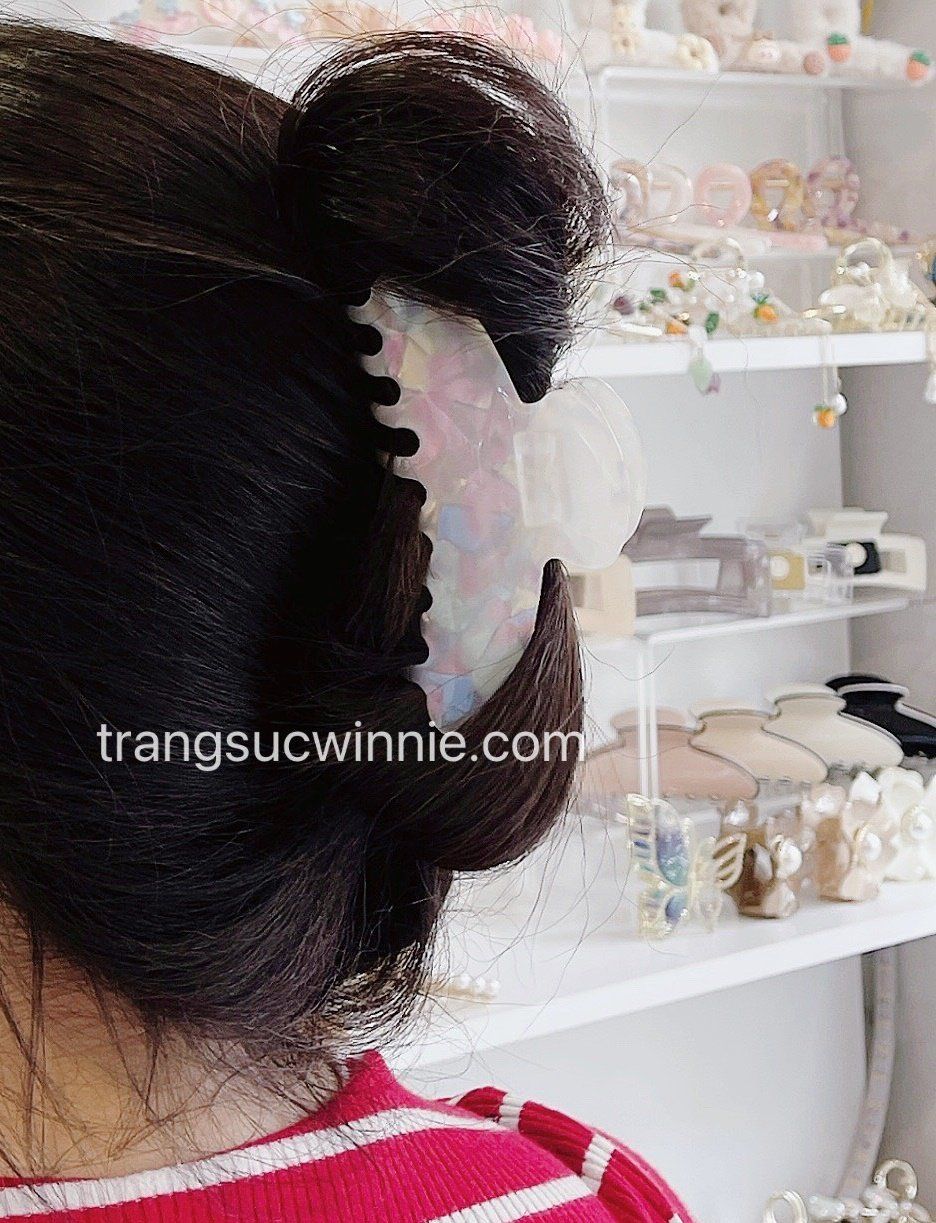  Kẹp tóc France xà cừ trắng 