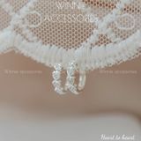  Hoa tai Bạc S925 Khoen Heart to heart 
