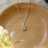  Dây chuyền Bạc S925 Vuông nhỏ hoa 