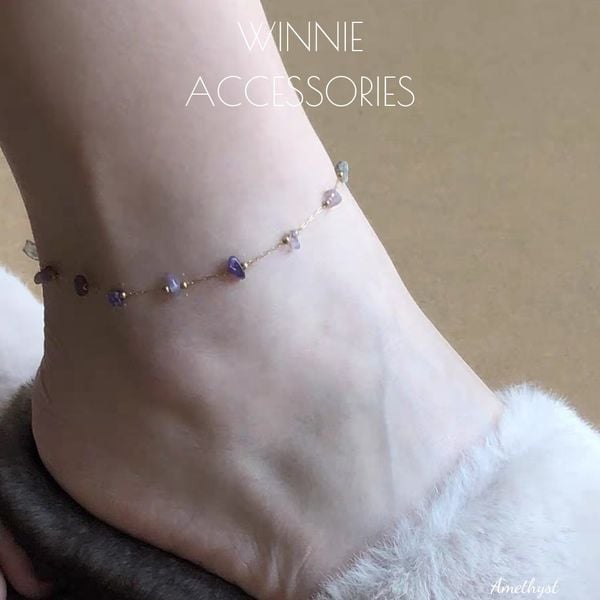  Lắc chân titan Amethyst 