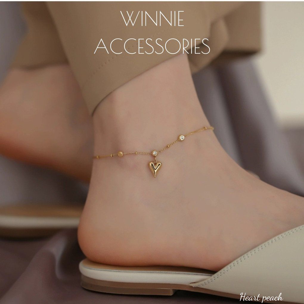  Lắc chân titan Heart peach VG 