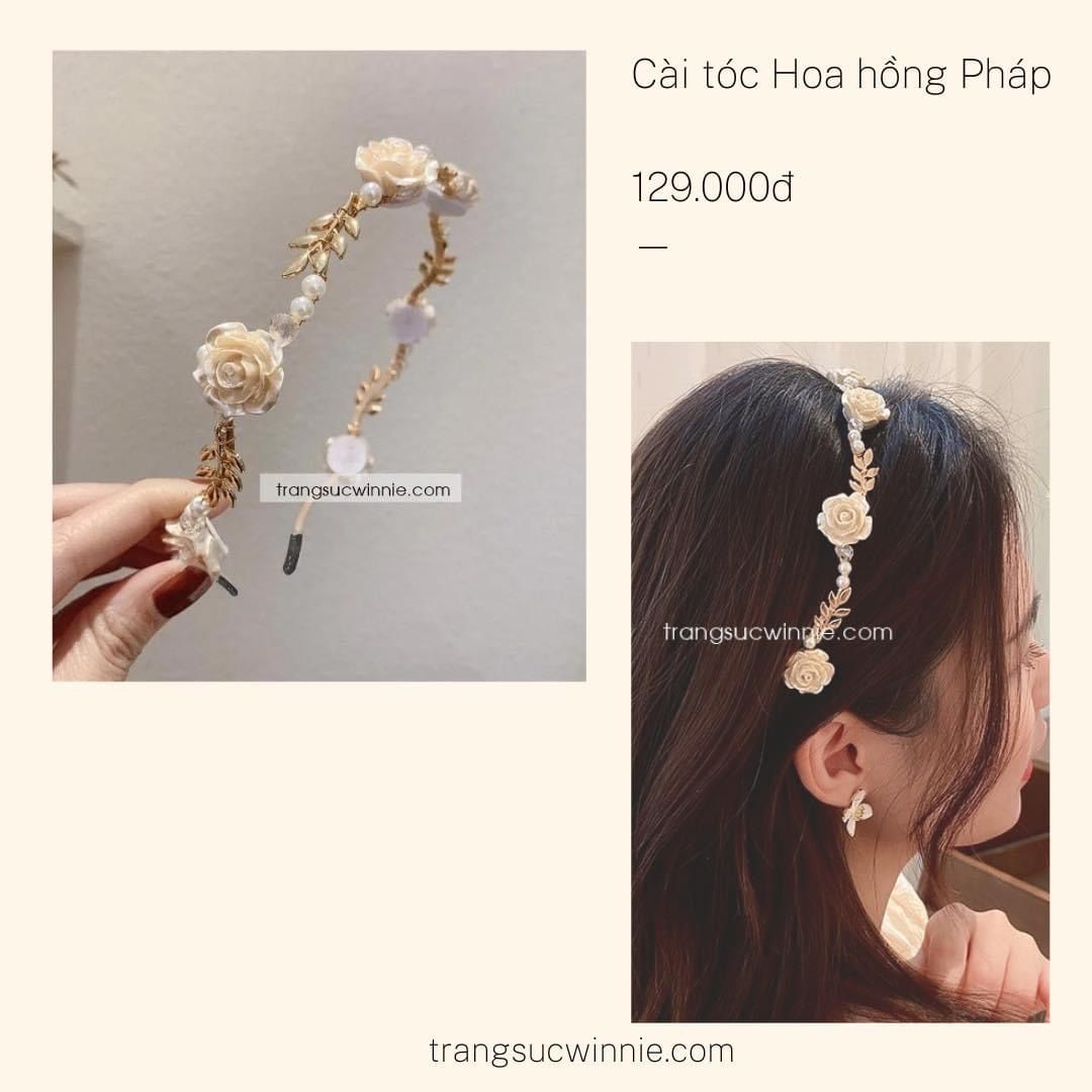  Cài tóc Hoa hồng Pháp 