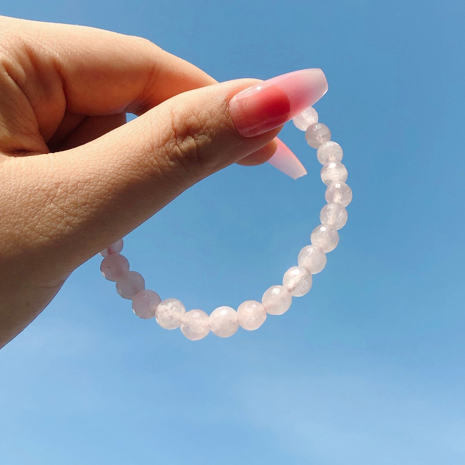  Vòng tay Thạch Anh hồng 6mm 