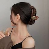  Kẹp tóc tim marble nâu 