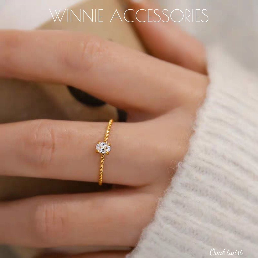  Nhẫn titan Oval twist 