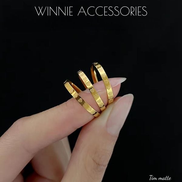  Nhẫn titan Tim matte 