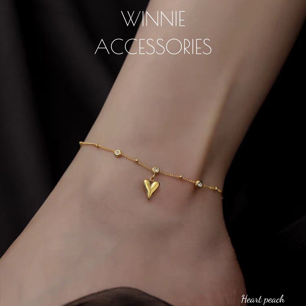  Lắc chân titan Heart peach VG 