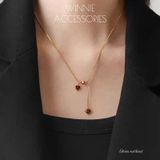  Dây chuyền Titan Twins red heart 