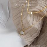  Dây chuyền Titan Layer Circle Nacre 