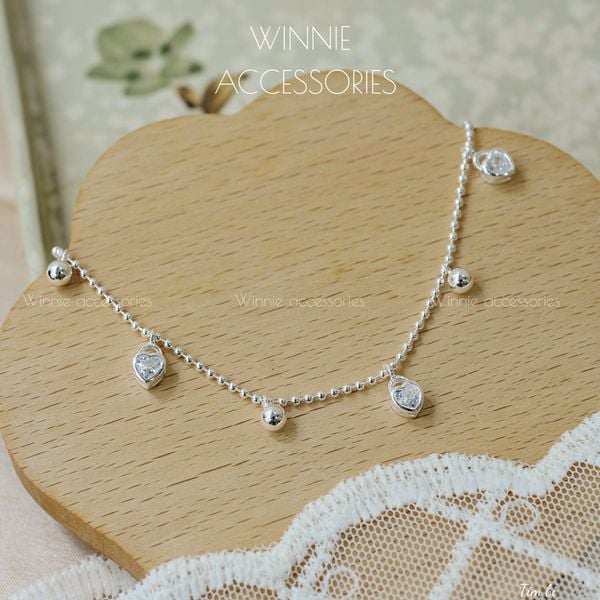  Lắc tay Bạc S925 Tim bi 