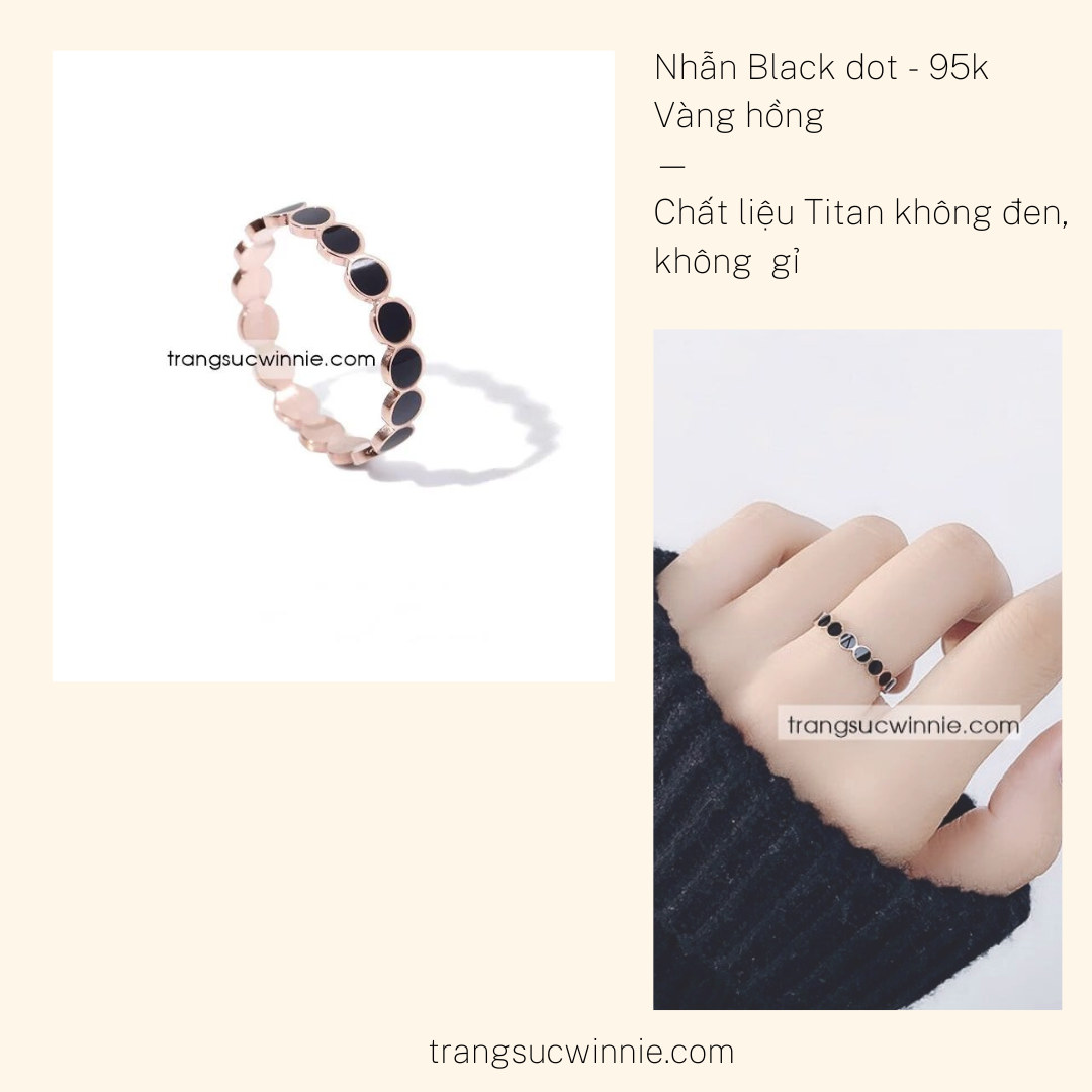  Nhẫn titan Black dot 