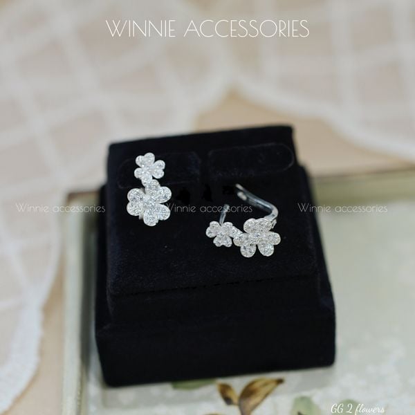  Hoa tai Bạc S925 GG 2 Flowers 
