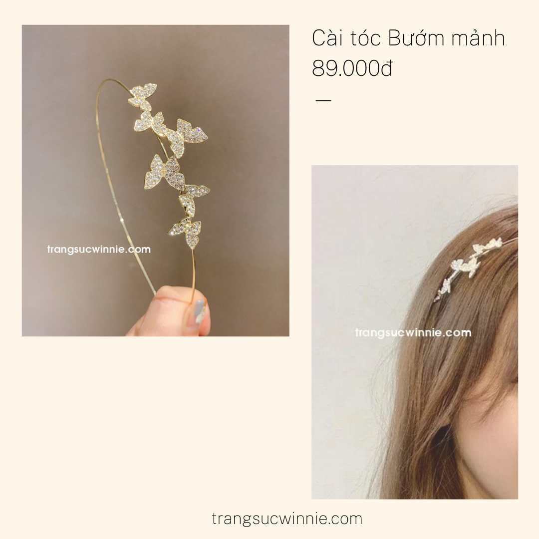  Cài tóc Bướm mảnh 